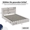 Letto imbottito INONEFT 160x200 cm con LED e porta USB di Anteprima dell’immagine prodotto 4