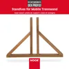 A wooden stand for a mobile partition wall. Produktbild-Vorschau