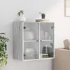 vidaXL Nástenná skrinka so sklenenými dvierkami Grey Sonoma Náhľad obrázku produktu 3