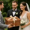 Cesto da picnic in vimini per 4 persone, set di posate, Anteprima dell’immagine prodotto 2