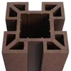 A cross-section view of a brown WPC post with a hollow, multi-chambered interior. Náhled obrázku produktu