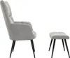 vidaXL Relaxsessel mit Hocker Hellgrau Samt Produktbild-Vorschau 3