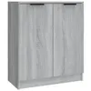 A standalone image of a gray wooden sideboard with two doors and black handles, presented against a white background. Produktbild-Vorschau