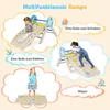Collage of images showing a multi-functional ramp for children, demonstrating different play activities like sliding, climbing, and rocking. Anteprima dell’immagine prodotto