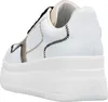 A close-up side view of a white Rieker sneaker with decorative stitching. Produktbild-Vorschau