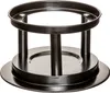 A black metal stand with multiple tiers, used to hold a cylindrical object. Podgląd zdjęcia produktu