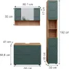 Set mobili bagno Vicco Irma Quercia verde/oro 3 pezzi, con Anteprima dell’immagine prodotto 7