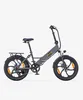 A gray folding electric bicycle with fat tires is shown against a white background. Produktbild-Vorschau