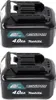 Two black Makita lithium-ion batteries with teal and white accents are shown against a white background. Anteprima dell’immagine prodotto