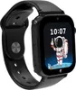 A black smartwatch with a cartoon astronaut on the screen, set against a starry background. Podgląd zdjęcia produktu
