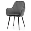 A single gray upholstered chair with black legs, presented against a white background. Podgląd zdjęcia produktu