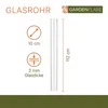 Diagram showing a glass tube with dimensions and brand logo. Anteprima dell’immagine prodotto