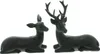 2x Dekofigur "Reh & Hirsch" aus Polyresin, matt schwarz, Produktbild-Vorschau 2