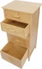 A tall, narrow bamboo chest of drawers with four drawers, two of which are open. Produktbild-Vorschau