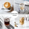 A collage of four different coffee drinks, with text overlay. Produktbild-Vorschau