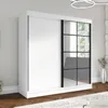 TAVIRO 200 cm Weiß 2-türiger Kleiderschrank mit Spiegel, 3 Produktbild-Vorschau 2