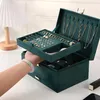 Schmuckkästchen, Schmuckschatulle aus Samt mit 2 Ebenen, Produktbild-Vorschau 4