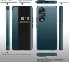 Multiple views of a teal smartphone case with a flip cover, showcasing its design and features. Anteprima dell’immagine prodotto