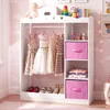 COSTWAY Kindergarderobe mit Spiegel, Kinder Kleiderschrank Produktbild-Vorschau 7