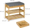 Relaxdays Schuhbank, Polsterbank mit Schuhablage, 2 Ebenen, Produktbild-Vorschau 4