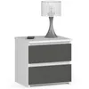 Akord Buffet 2 Tiroirs Blanc/Gris Graphite 40X35X40 Voir les images du produit 1