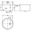 KWC AR lavabo rotondo, RONDO, acciaio inox, 340x187 mm, Anteprima dell’immagine prodotto 2