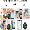 Collage of images showing a smartwatch for kids and its features like voice calling, video calls, and messages. Produktbild-Vorschau