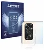 A product shot featuring a box of screen protectors and a close-up of a phone's camera lens with the protectors applied. Produktbild-Vorschau