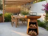 Runder Grill mit runder Stahlplatte und Rost Produktbild-Vorschau 5