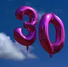 Folienballons Pink 100cm Zahl 0 Geburtstag Zahlenballon Produktbild-Vorschau 5