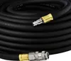 A coiled black pneumatic hose with silver and gold connectors. Produktbild-Vorschau