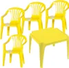 Kindermonoblock SET gelb 4xStuhl Sedia Baby 1xTisch Tavolo Produktbild-Vorschau 2