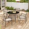 Merax Gartenmöbel Set aus Rattan mit rundem Glastisch und 4 Produktbild-Vorschau 1