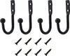 INF Wandhaken mit Schrauben im 4er-Pack Schwarz Produktbild-Vorschau 1