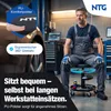 NTG Rollhocker Höhenverstellbar bis 55 cm – Werkstatthocker Produktbild-Vorschau 4