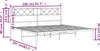 vidaXL Postel s čelem kovová bílá 200x200 cm Náhled obrázku produktu 7