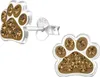 925 Sterling Silber Ohrstecker Pfote mit Kristallen in Produktbild-Vorschau 1