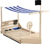 Outsunny Sandkasten Schiff Design Holz mit Küchenspielset Produktbild-Vorschau 1