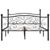 A black metal bed frame shown from the front. Náhled obrázku produktu