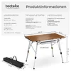 Skládací hliníkový kempingový stůl tectake® Tina, rozměry Náhled obrázku produktu 5