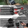 A collage of images showing a winch hook, a remote control, and a jeep in a forest. Anteprima dell’immagine prodotto