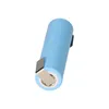 A single battery cell with a metal contact attached to the positive terminal, isolated on a white background. Produktbild-Vorschau