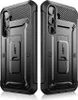 Two views of a black phone case with a kickstand. Produktbild-Vorschau