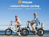 A couple riding electric bikes along a waterfront promenade. Produktbild-Vorschau