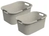Rotho 2er-Set Wäschekorb 40L Country - Wäschesammler groß - Produktbild-Vorschau 1