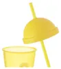 Gelber Trinkbecher mit Deckel und Strohhalm für Smoothies Produktbild-Vorschau 4