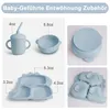 Kindergeschirr-Set, Kleinkind-Besteck, Silikonschüsseln, Produktbild-Vorschau 2