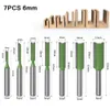 7 STK 6mm Schaft Gerade Fräser Set 3mm,4mm,5mm,6mm,8mm, Produktbild-Vorschau 2