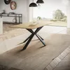 Esstisch 180x90cm mit Schweizer Kante, Wildeiche massiv Produktbild-Vorschau 1
