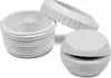 Three white plastic plumbing parts are arranged on a white background. Produktbild-Vorschau